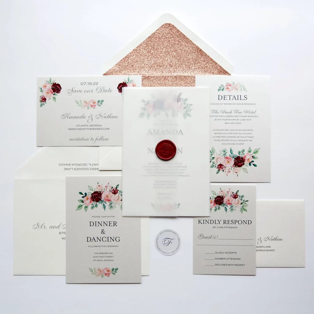 Vellum and Laser Cut Wedding Invitations